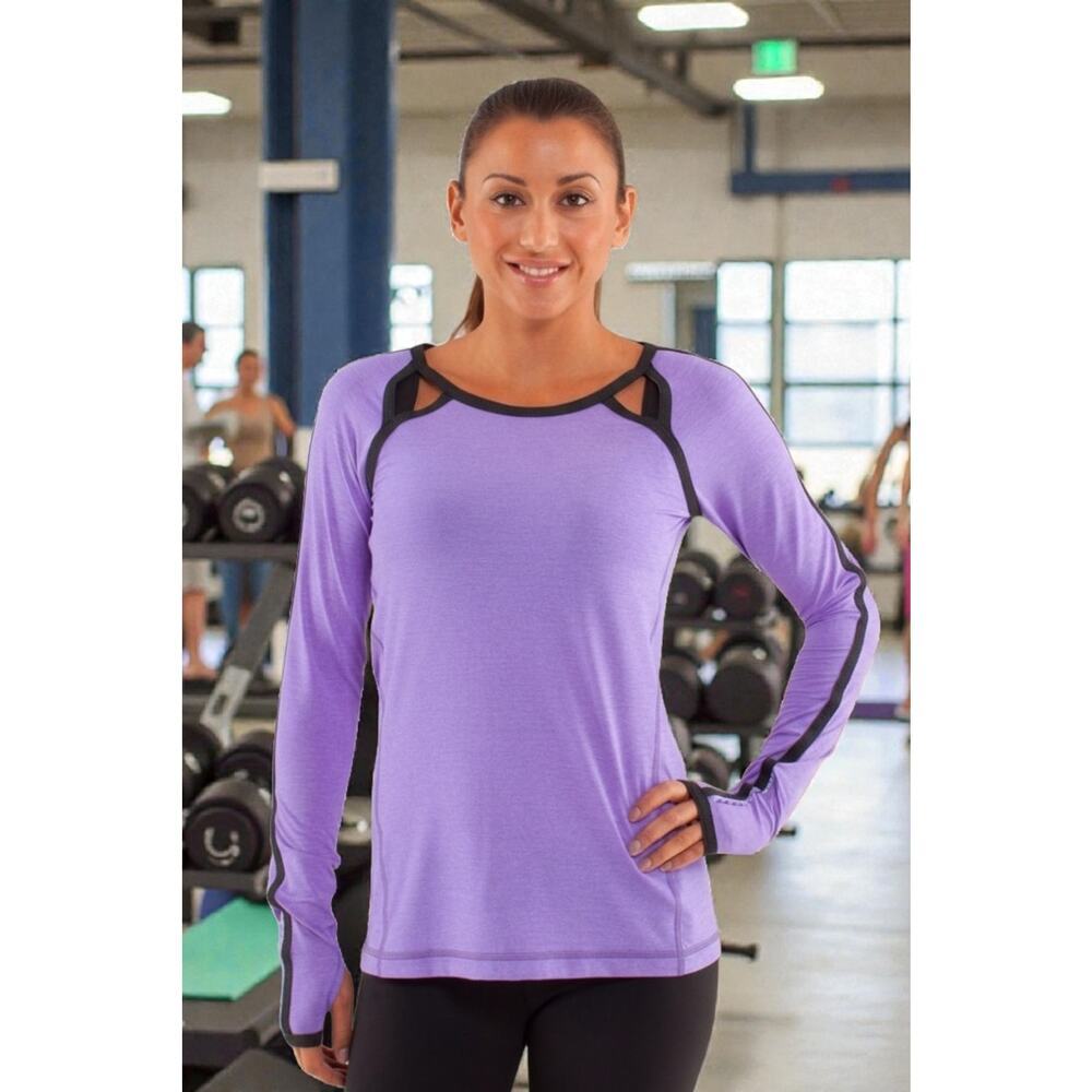 Lululemon Run Team Spirit Long Sleeve Crew Neck Cut Out Running Shirt Size 10